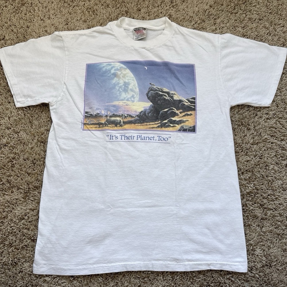 Vintage Schim Schimmel Its Their Planet Too T-Shirt Medium Single Stitch Oneita